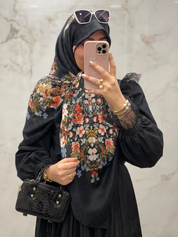 روسری نخ پنبه طرح آلیسا