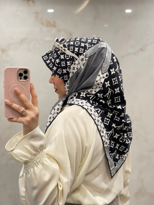روسری ابریشم کجراه مجلسی وارداتی طرح ال وی