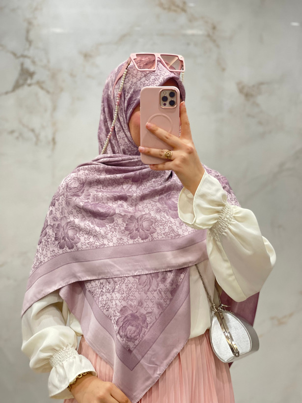 روسری لوکس ژاکارد ترک وارداتی طرح گوچی گل🇹🇷