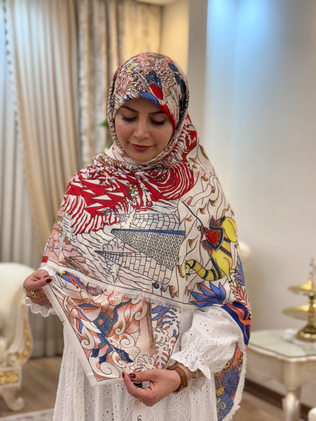 روسری نخ پنبه سیااسکارف کد ۱۷۵