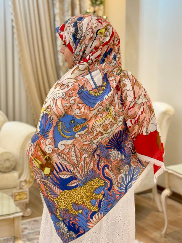 روسری نخ پنبه سیااسکارف کد ۱۷۵