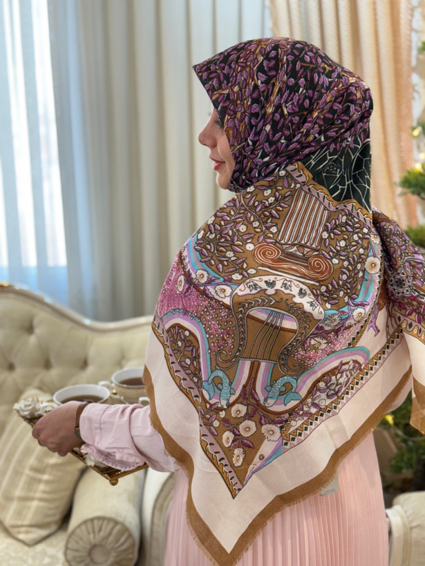 روسری نخ پنبه سیااسکارف کد ۱۷۶