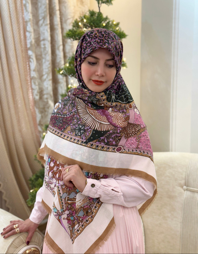 روسری نخ پنبه سیااسکارف کد ۱۷۶
