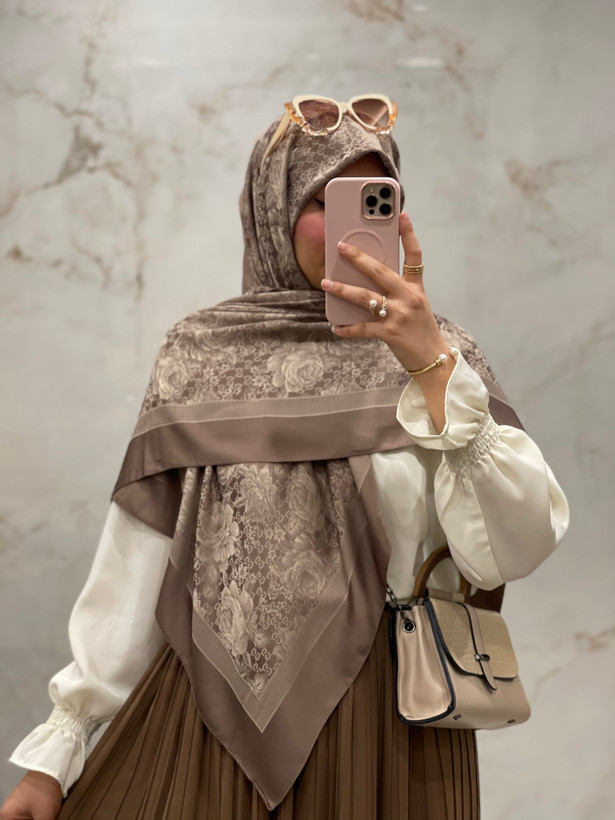 روسری ژاکارد لوکس ترک وارداتی طرح گوچی گل🇹🇷