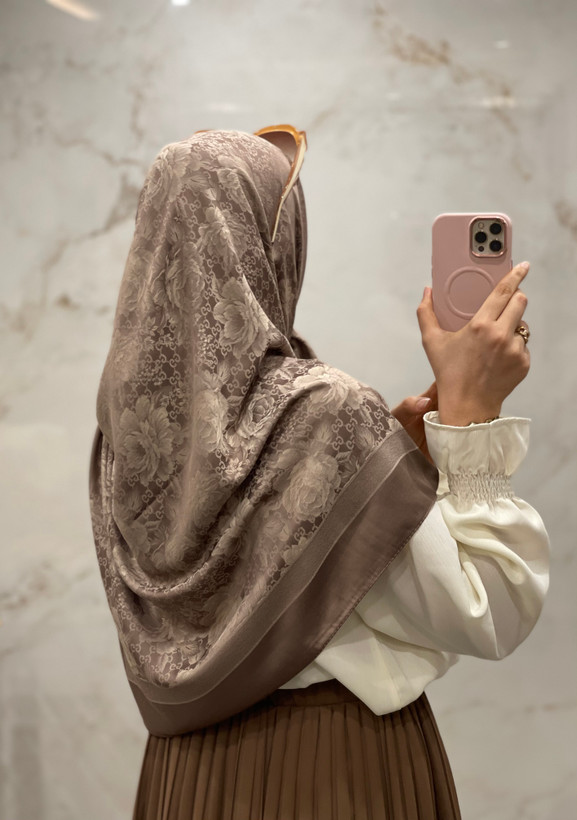 روسری ژاکارد لوکس ترک وارداتی طرح گوچی گل🇹🇷