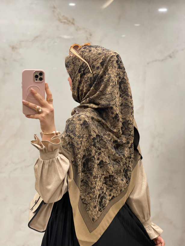 روسری ژاکارد لوکس ترک وارداتی طرح گوچی گل🇹🇷