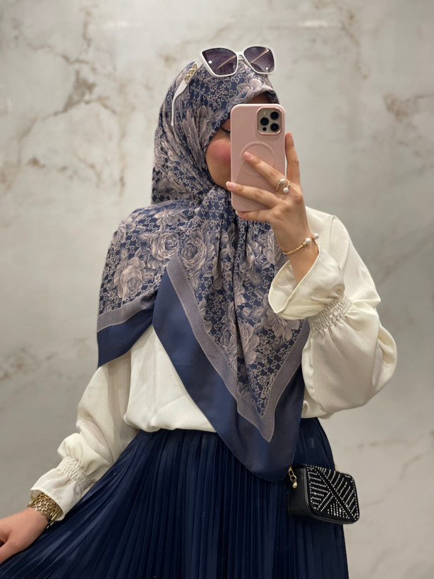 روسری ژاکارد لوکس ترک وارداتی طرح گوچی گل🇹🇷