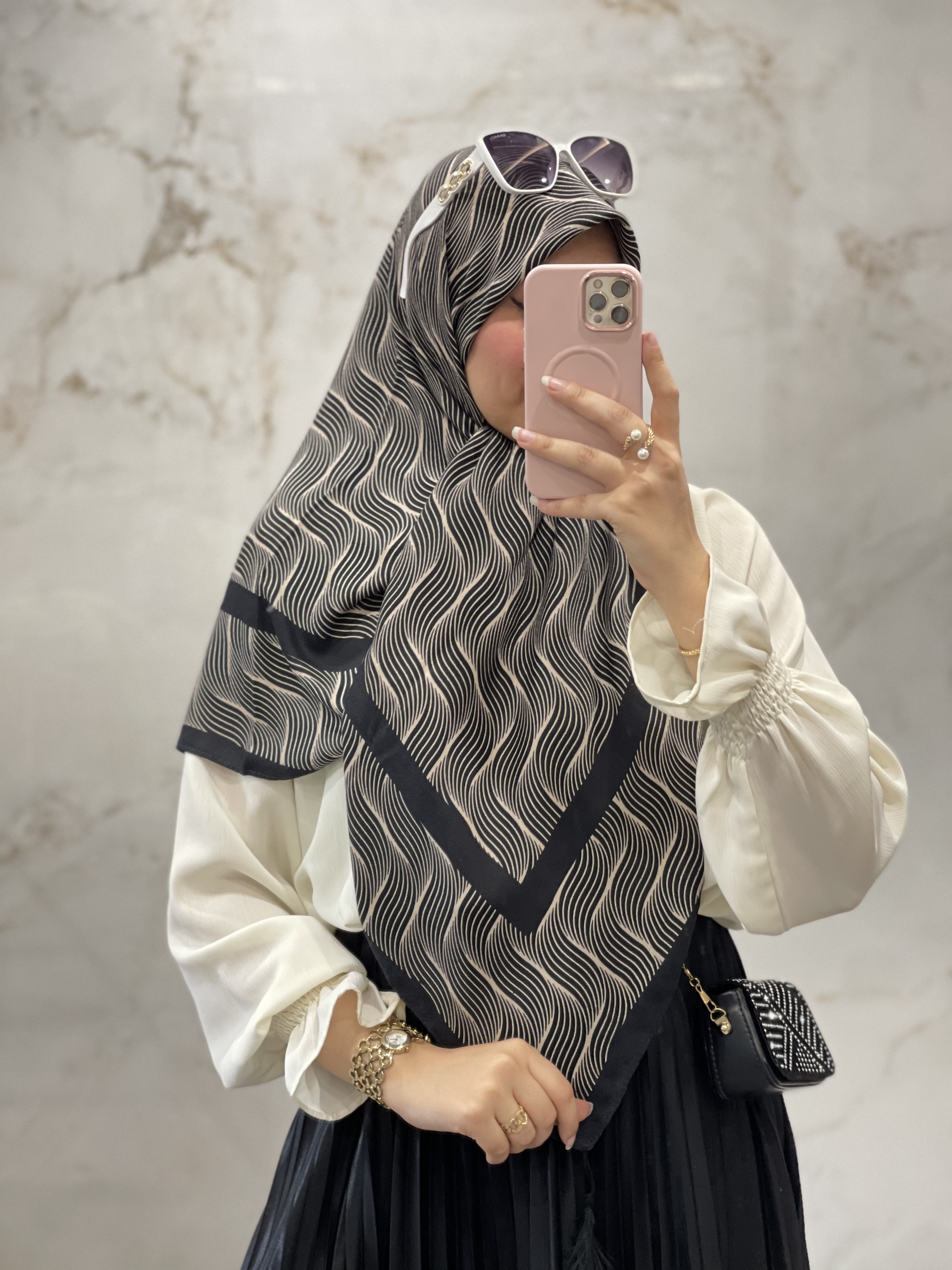 روسری نخ پنبه کد ۲ مشکی