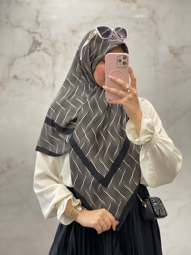 روسری نخ پنبه کد ۲ مشکی