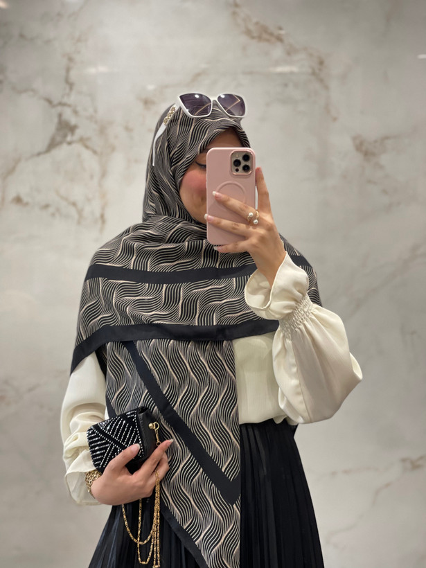 روسری نخ پنبه کد ۲ مشکی