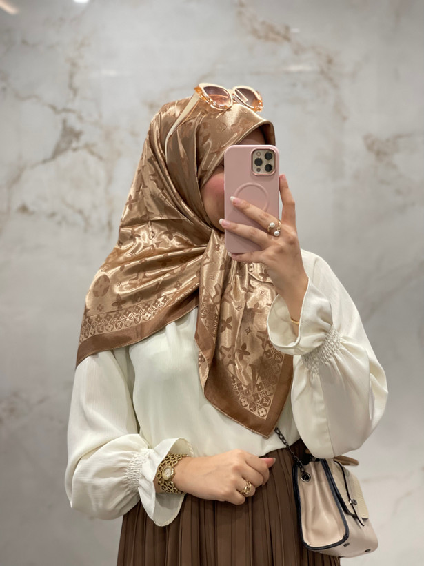 روسری ابریشم ژاکارد ترک وارداتی🇹🇷