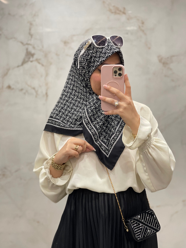 روسری ابریشم کجراه لوکس مجلسی کد ۲