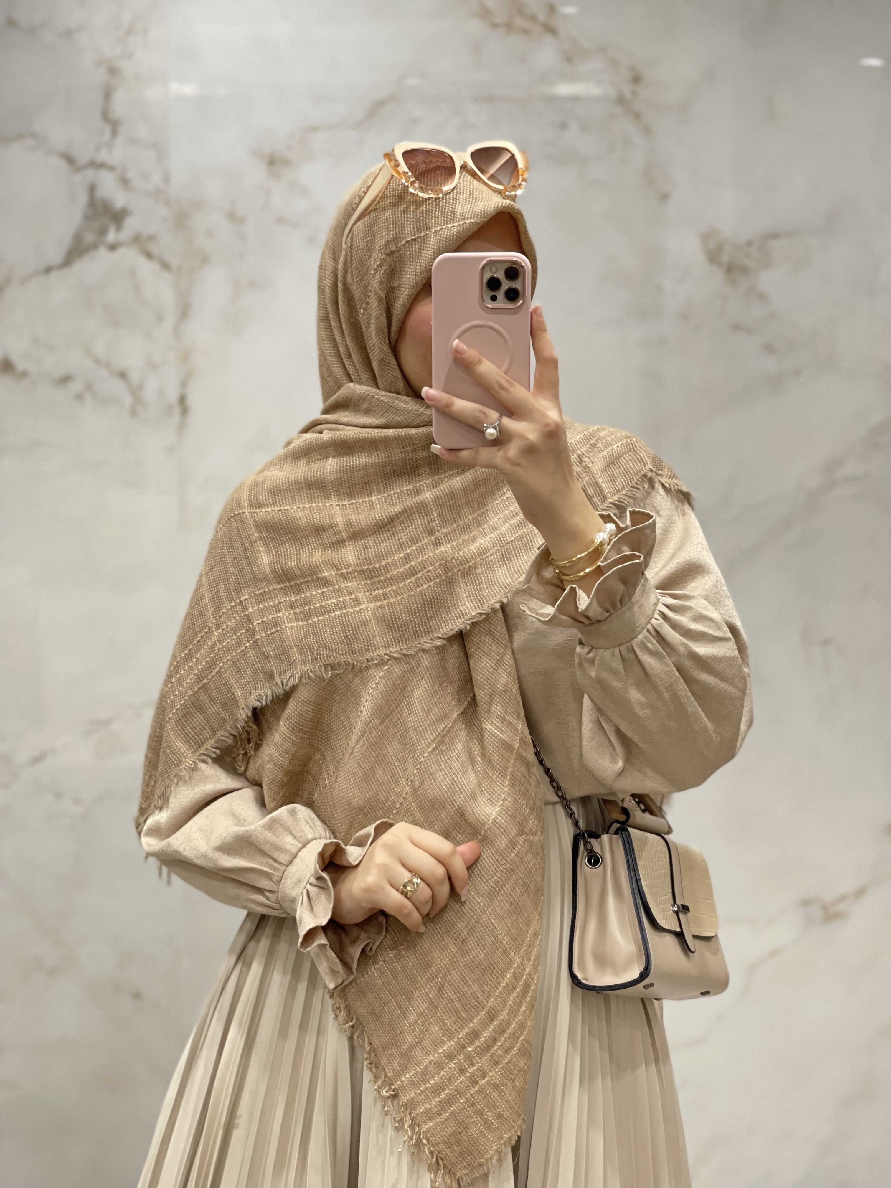 روسری نخی کنفی لمه دار وارداتی