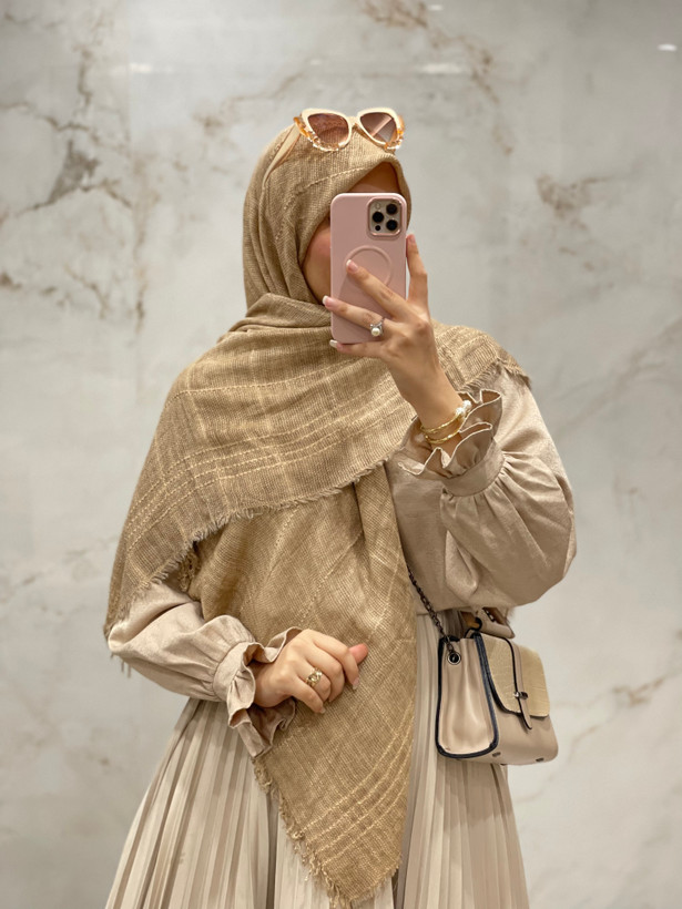 روسری نخی کنفی لمه دار وارداتی