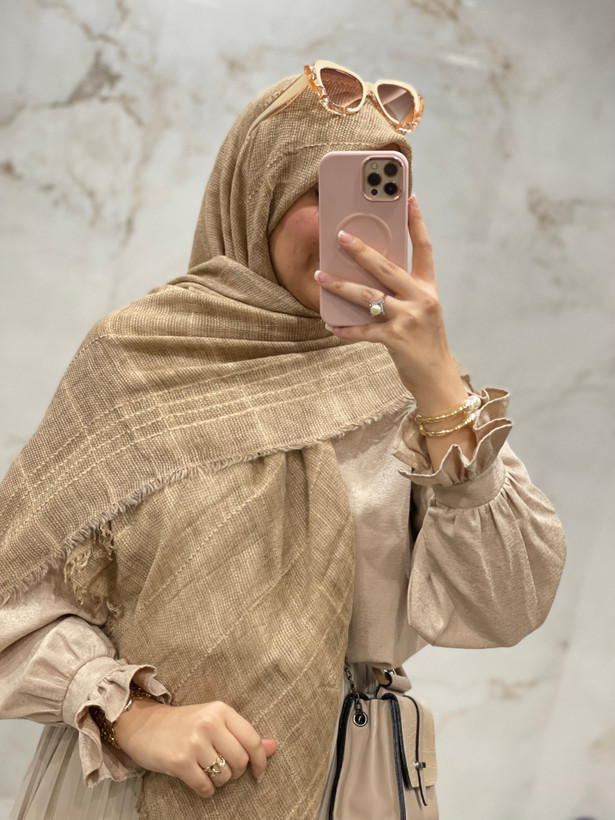 روسری نخی کنفی لمه دار وارداتی