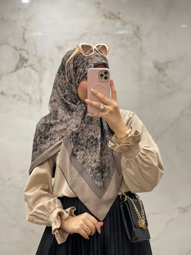 روسری ژاکارد لوکس ترک وارداتی طرح گوچی گل🇹🇷