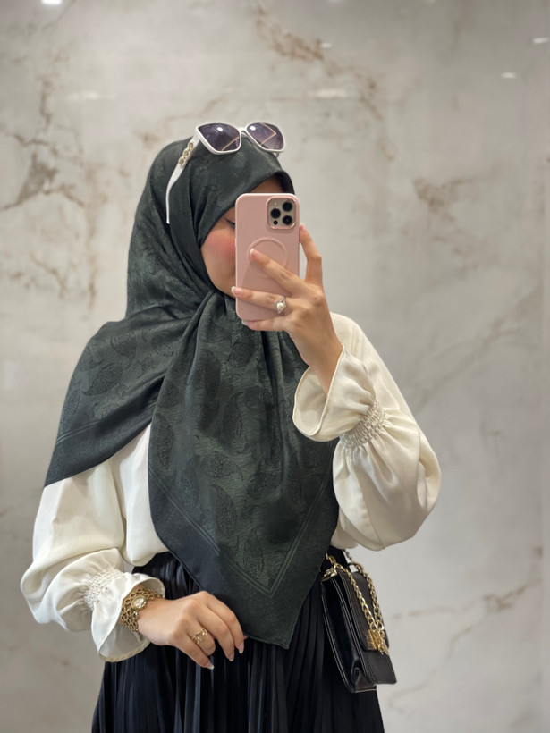 روسری ژاکارد نگین دار دو رو ترک وارداتی 🇹🇷