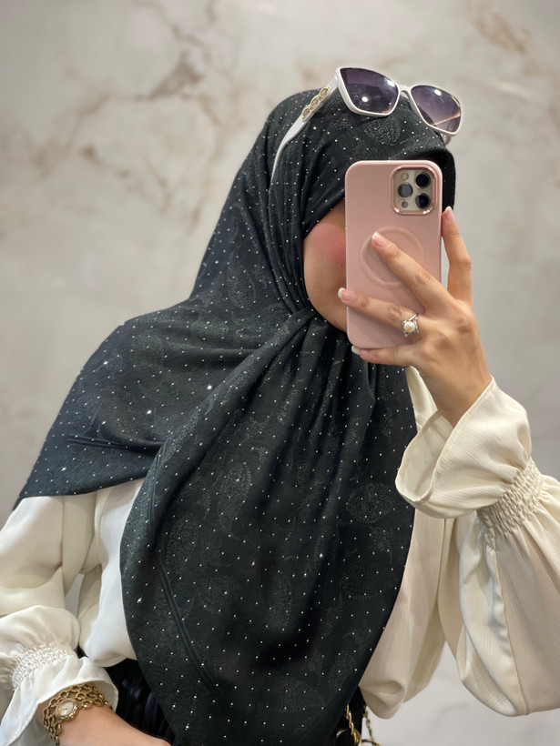 روسری ژاکارد نگین دار دو رو ترک وارداتی 🇹🇷