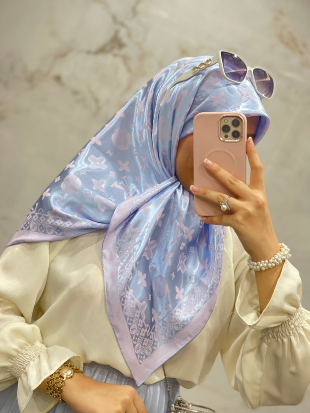 روسری ابریشم ژاکارد ترک وارداتی دو رو🇹🇷