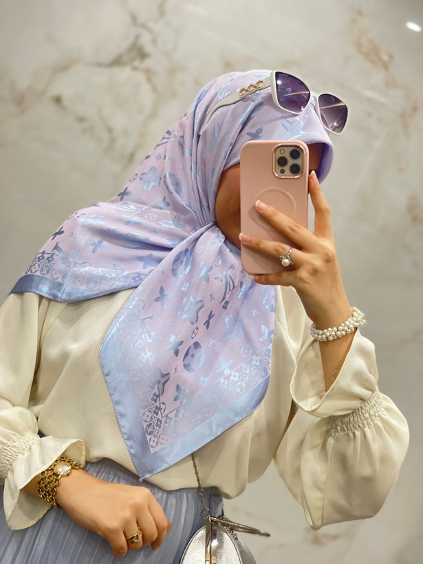 روسری ابریشم ژاکارد ترک وارداتی دو رو🇹🇷