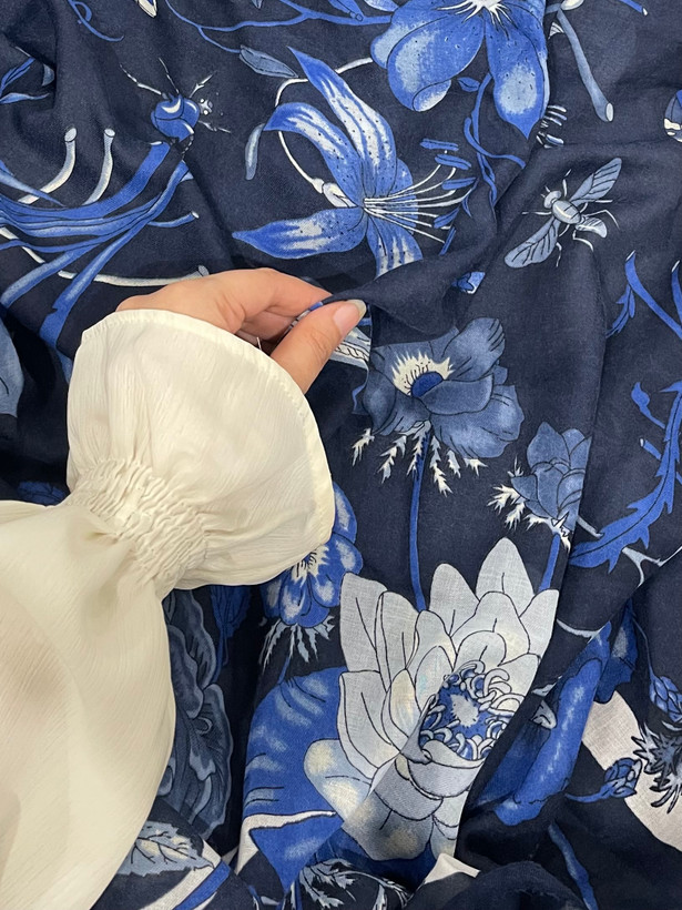 روسری نخ مودال وارداتی بسیار خنک سورمه ای